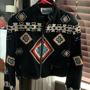 Denim beaded western jacket.